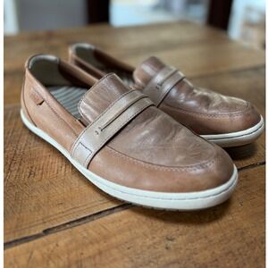 Taos‎ Womens Upward Leather Slip-On Loafers Light Brown Taupe Size 9